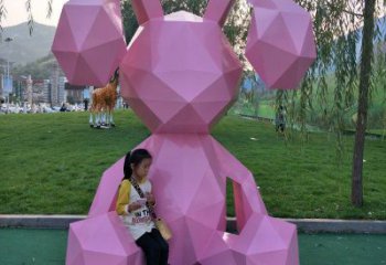 賓館兔子雕塑廠家 歐式仿真小品 戶外噴漆兔子雕塑