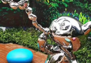 鏡面貓咪雕塑廠家 現代公園擺件 游樂場異形貓咪雕塑