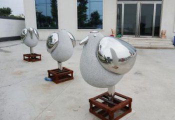 鏡面小鳥雕塑廠家 現代酒店擺件 游樂場異形小鳥雕塑