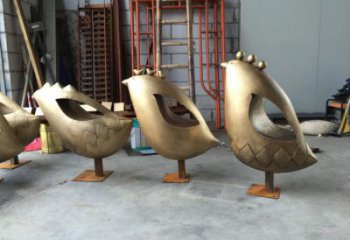 仿古小鳥雕塑廠家 戶外賓館小品 玄關噴漆小鳥雕塑