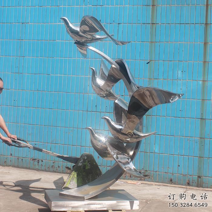 大門口鴻雁雕塑廠家 歐式賓館擺件 風景區仿真鴻雁雕塑