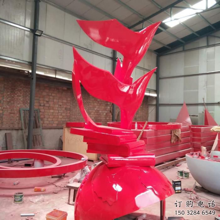 烤漆鴻雁雕塑廠家 現(xiàn)代創(chuàng)意小品 戶外異形鴻雁雕塑