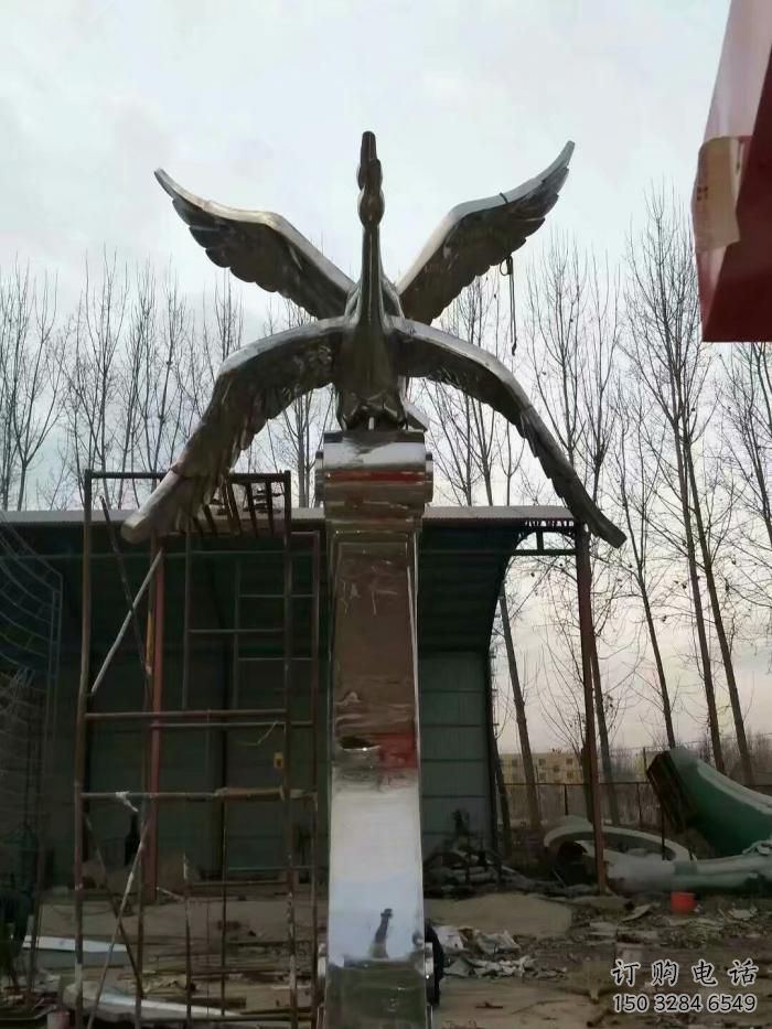 異形鴻雁雕塑廠家 戶外抽象擺件 房地產別墅區鴻雁雕塑