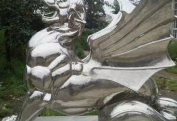 鍛造麒麟雕塑廠家 卡通鏡面擺件 廣場仿真麒麟雕塑