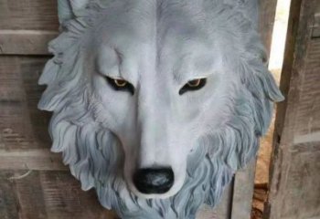 仿古狼頭雕塑廠 酒店創意小品 玄關彩繪狼頭雕塑