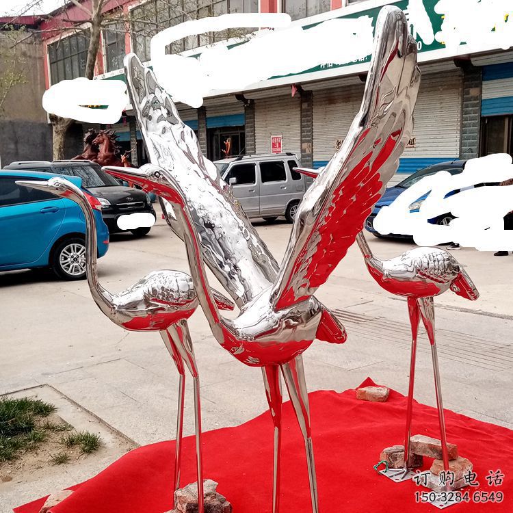 商業街白鶴雕塑廠家 大型房地產擺件 步行街仿真白鶴雕塑