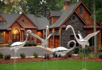 幼兒園白鶴雕塑廠家 卡通現(xiàn)代小品 室內(nèi)異形白鶴雕塑