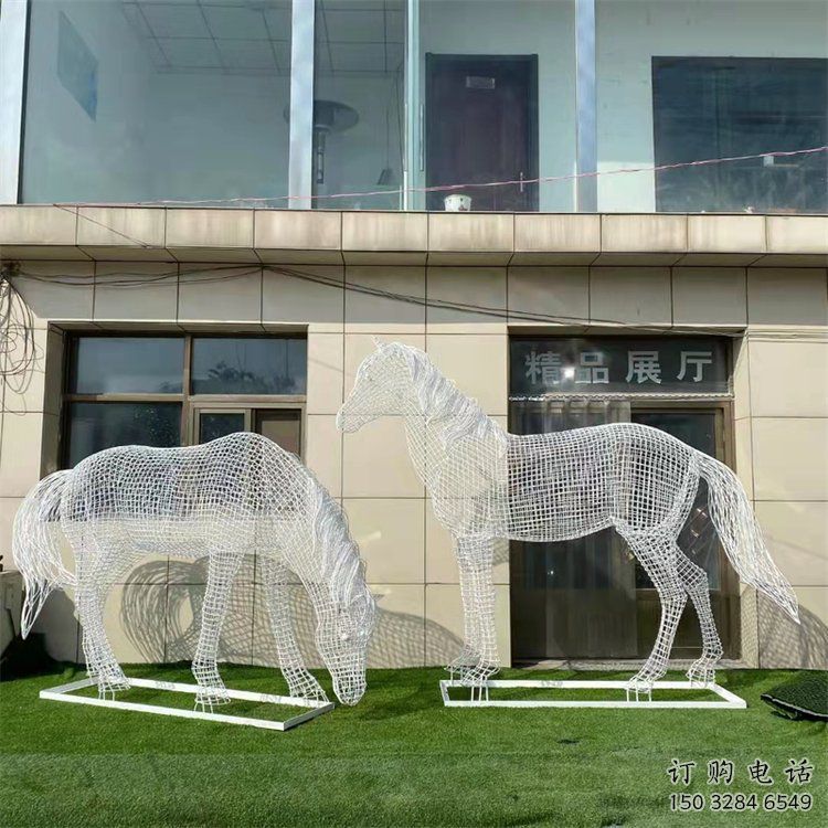 庭院奔馬雕塑廠家 歐式仿真擺件 戶外噴漆奔馬雕塑