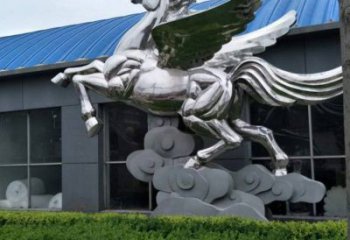 游樂場奔馬雕塑廠家 現代賓館擺件 住宅小區鏡面奔馬雕塑