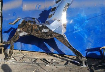 公園奔馬雕塑廠家 中式啞光小品 戶外抽象奔馬雕塑