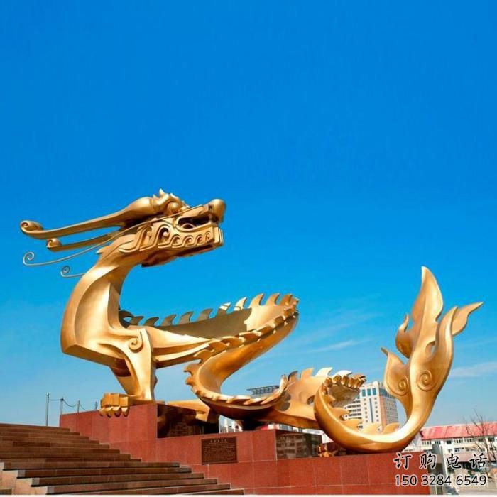 拉絲臥龍雕塑廠家 大型鏤空擺件 游樂場異形臥龍雕塑