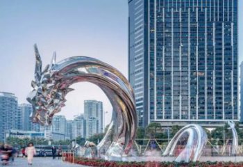 戶外水龍雕塑廠家 海洋賓館小品 大型拉絲水龍雕塑