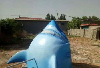 街道魚頭雕塑廠家 創意村口小品 酒店烤漆魚頭雕塑