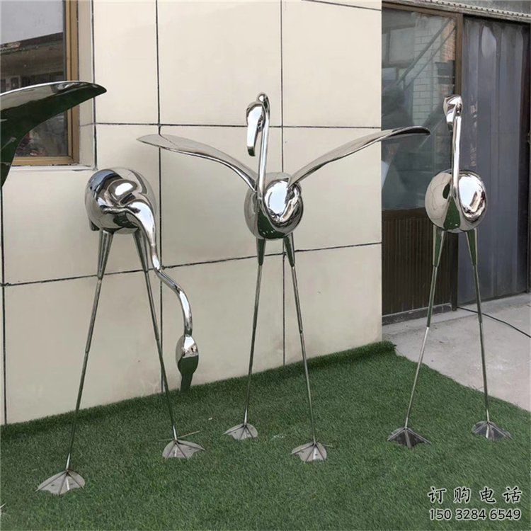 商場鴕鳥雕塑廠家 中式抽象小品 酒店拉絲鴕鳥雕塑