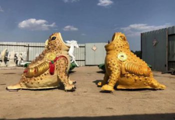 游樂場金蟾雕塑廠家 海洋公園擺件 房地產(chǎn)烤漆金蟾雕塑