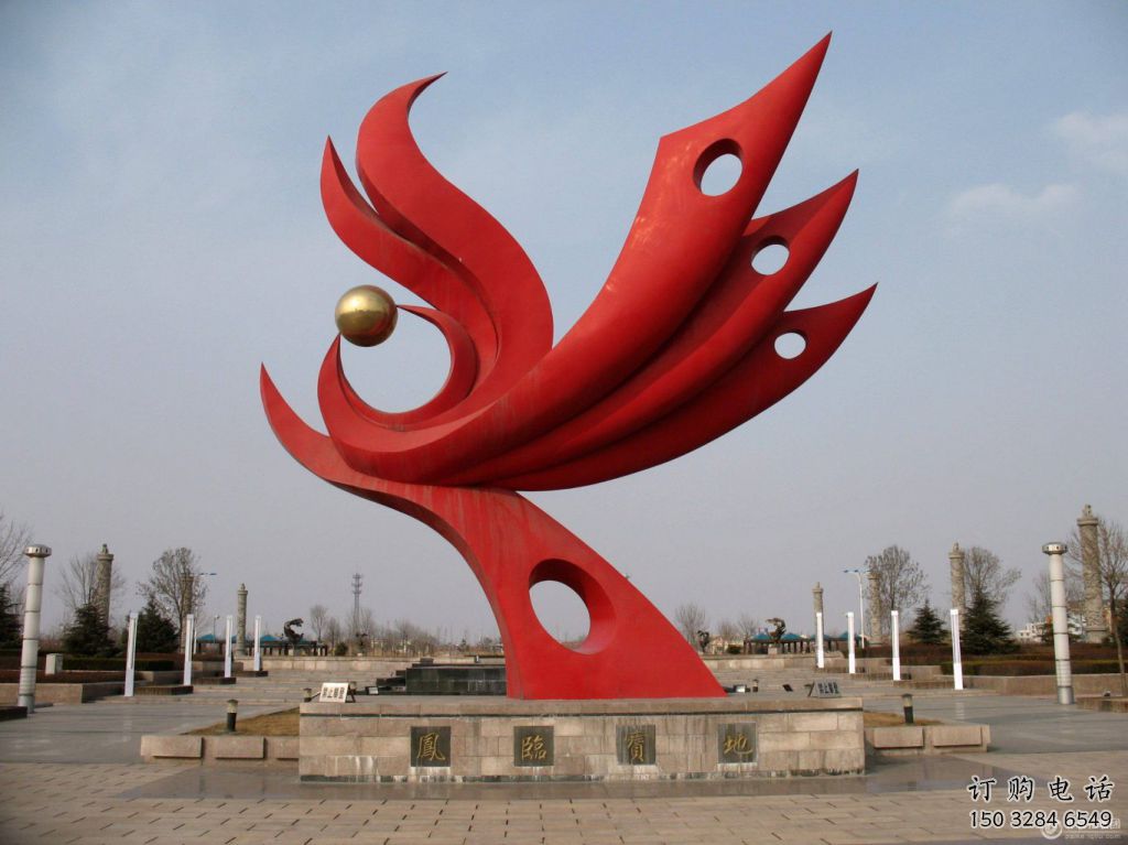 大型火鳳凰雕塑廠家 現代烤漆擺件 風景區烤漆火鳳凰雕塑