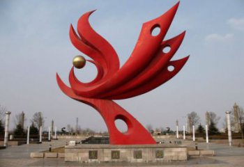 大型火鳳凰雕塑廠家 現代烤漆擺件 風景區烤漆火鳳凰雕塑