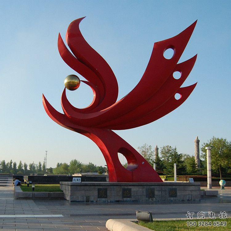 異形火鳳凰雕塑廠家 戶外創意擺件 大型街頭火鳳凰雕塑
