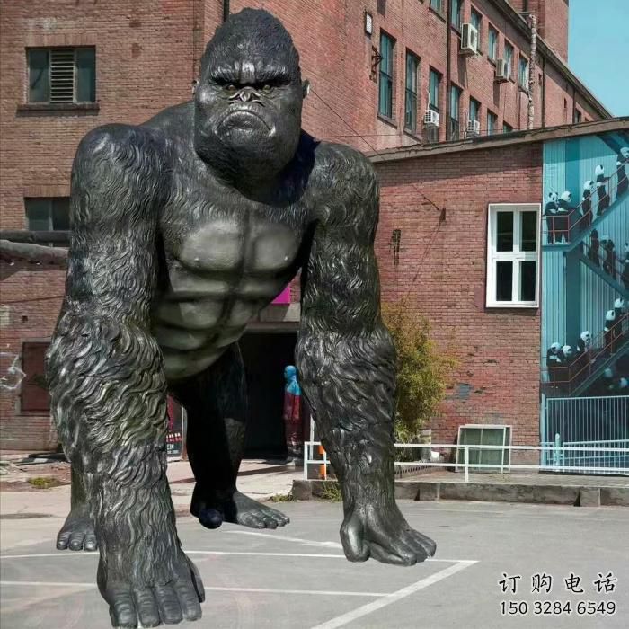 仿古大猩猩雕塑廠家 公園抽象小品 大型戶外大猩猩雕塑