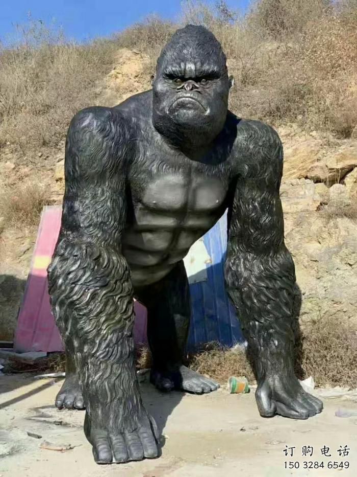 抽象大猩猩雕塑廠家 公園創意擺件 仿古抽象大猩猩雕塑