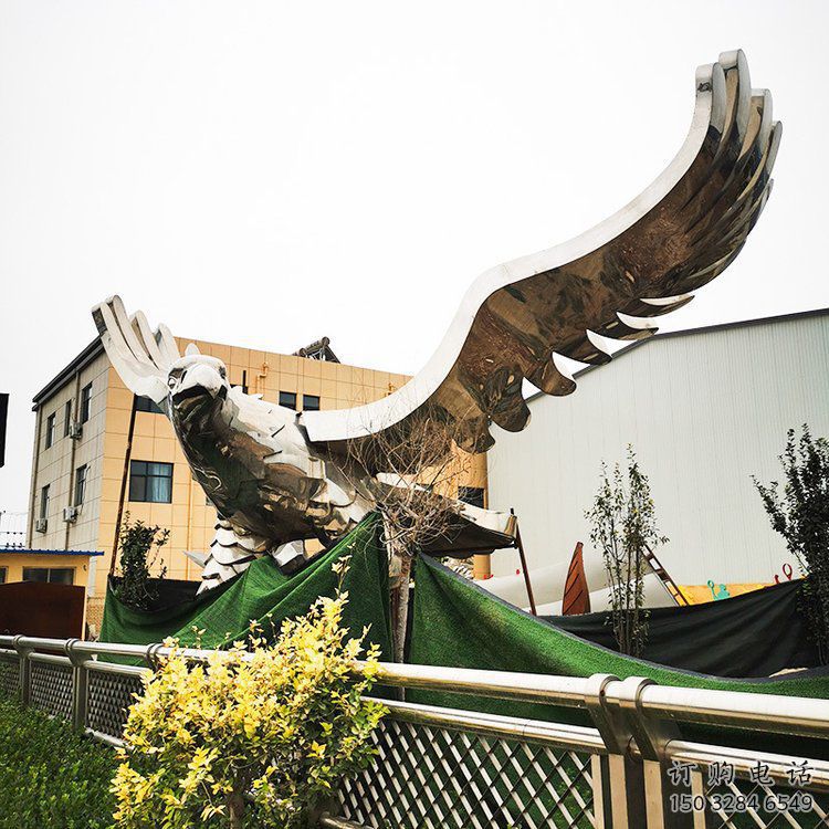 商業街雄鷹雕塑廠家 大型現代擺件 步行街異形雄鷹雕塑