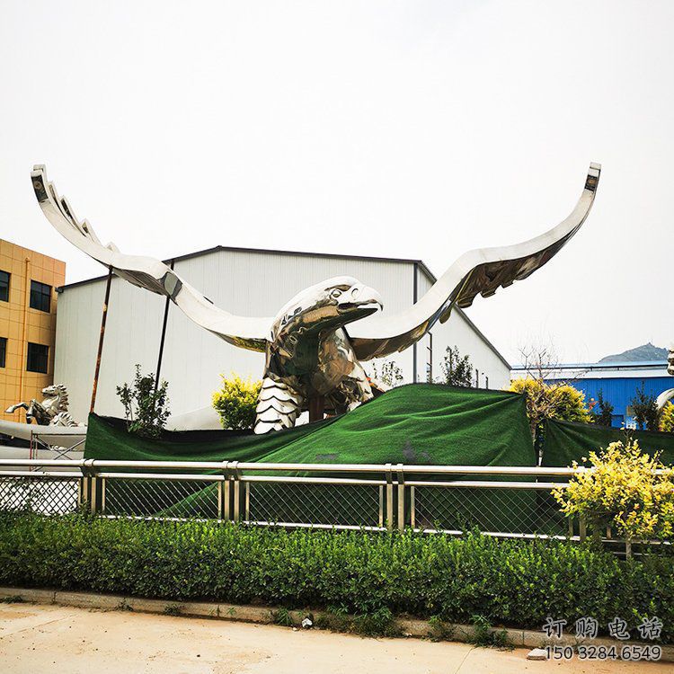 公園雄鷹雕塑廠家 中式噴漆小品 風(fēng)景區(qū)仿古雄鷹雕塑