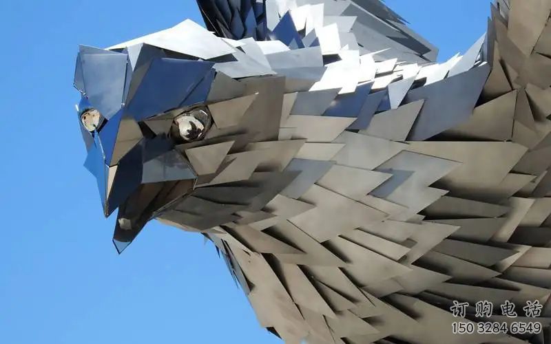 戶外獵鷹雕塑廠家 現代創意小品 酒店拉絲獵鷹雕塑