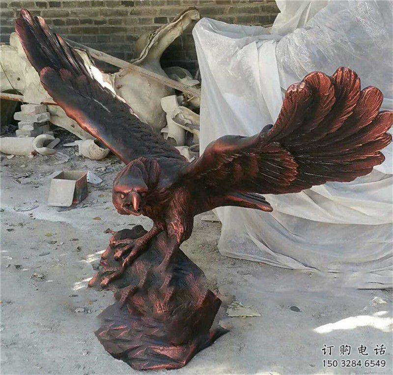 烤漆獵鷹雕塑廠家 戶外現代擺件 大型創意獵鷹雕塑