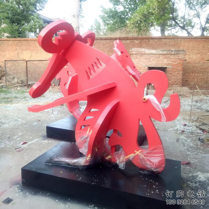 鏤空十二生肖雕塑廠家 現(xiàn)代擺件 切面十二生肖雕塑