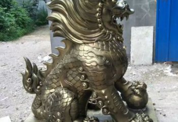 別墅麒麟雕塑廠家 卡通噴漆小品 戶外麒麟雕塑