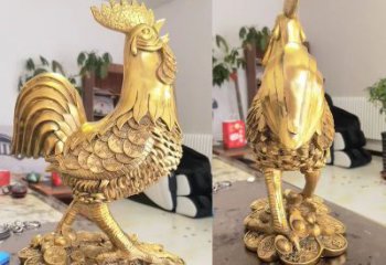 商場金雞雕塑廠家 中式室內(nèi)小品 酒店拉絲金雞雕塑