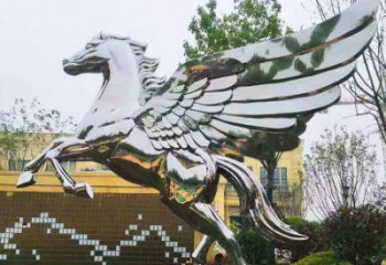 鏡面飛馬雕塑廠家 現(xiàn)代廣場擺件 游樂場異形飛馬雕塑
