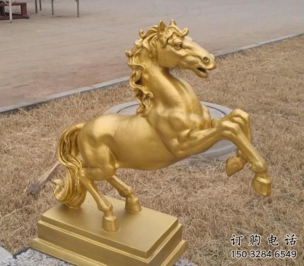 街道金馬雕塑廠家 創意村口小品 戶外拉絲金馬雕塑