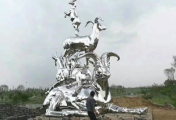 商業街羚羊雕塑廠家 大型現代擺件 步行街異形羚羊雕塑