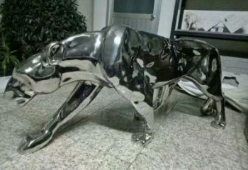 戶外豹子雕塑廠家 創(chuàng)意小品 酒店拉絲豹子雕塑