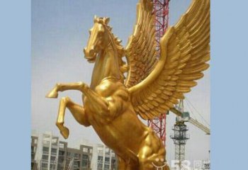 公園金馬雕塑廠家 中式鍍金小品 風景區(qū)仿古金馬雕塑