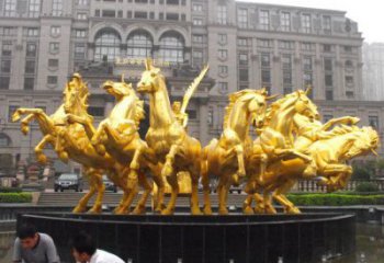 大門口金馬雕塑廠家 歐式賓館擺件 風景區(qū)仿古金馬雕塑