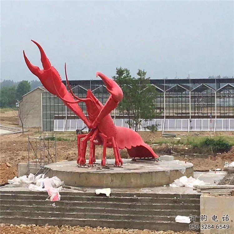 仿真大蝦雕塑廠家 大型歐式擺件 公園噴漆大蝦雕塑