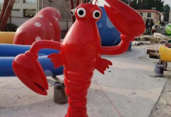 街道大蝦雕塑廠家 創意村口小品 酒店拉絲大蝦雕塑