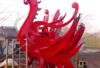 烤漆龍鳳呈祥雕塑廠家 公園廣場現代擺件 