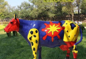 商業街花牛雕塑廠家 大型現代擺件 步行街異形花牛雕塑