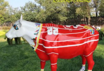 商場(chǎng)花牛雕塑廠家 中式創(chuàng)意小品 酒店彩繪花牛雕塑