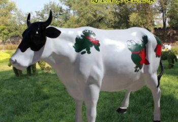 步行街奶牛雕塑廠家 創意現代擺件 公園草地奶牛雕塑