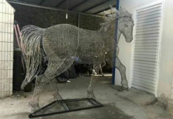 商場花片馬雕塑廠家 中式室內(nèi)小品 戶外拉絲花片馬雕塑