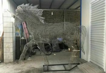 街道花片馬雕塑廠家 廣場創意小品 酒店拉絲花片馬雕塑