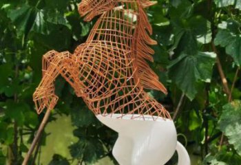 風(fēng)景區(qū)花片馬雕塑廠家 中式創(chuàng)意擺件 現(xiàn)代仿古花片馬雕塑