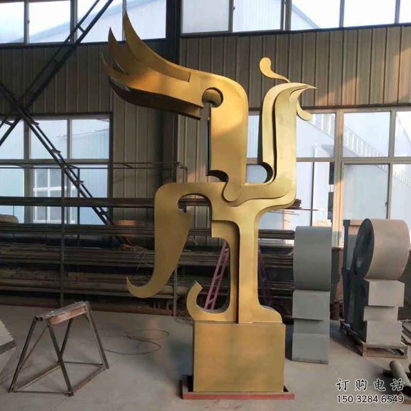 仿古鳳凰雕塑廠家 抽象創意小品 戶外彩繪鳳凰雕塑