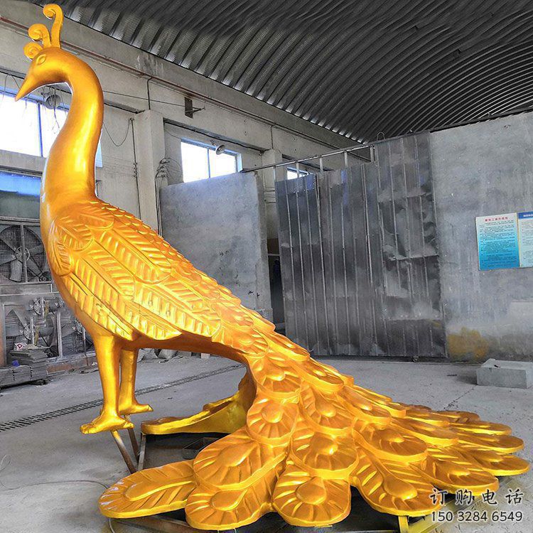 商場鳳凰雕塑廠家 中式創意小品 現代拉絲鳳凰雕塑