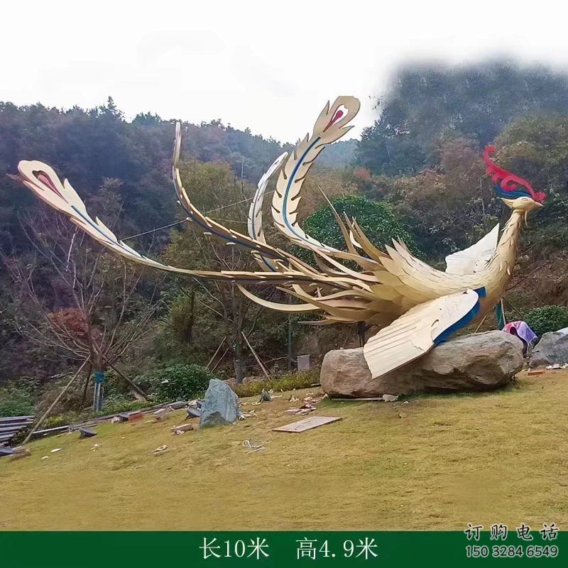 風景區(qū)鳳凰雕塑廠家 中式創(chuàng)意擺件 戶外仿古鳳凰雕塑
