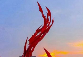 幾何鳳凰雕塑廠家 中式烤漆擺件 戶外現代鳳凰雕塑